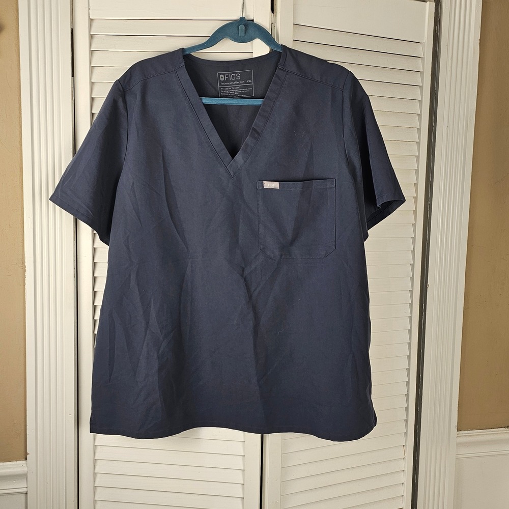 Figs Womens Navy Catarina One Pocket Scrub Top XXL